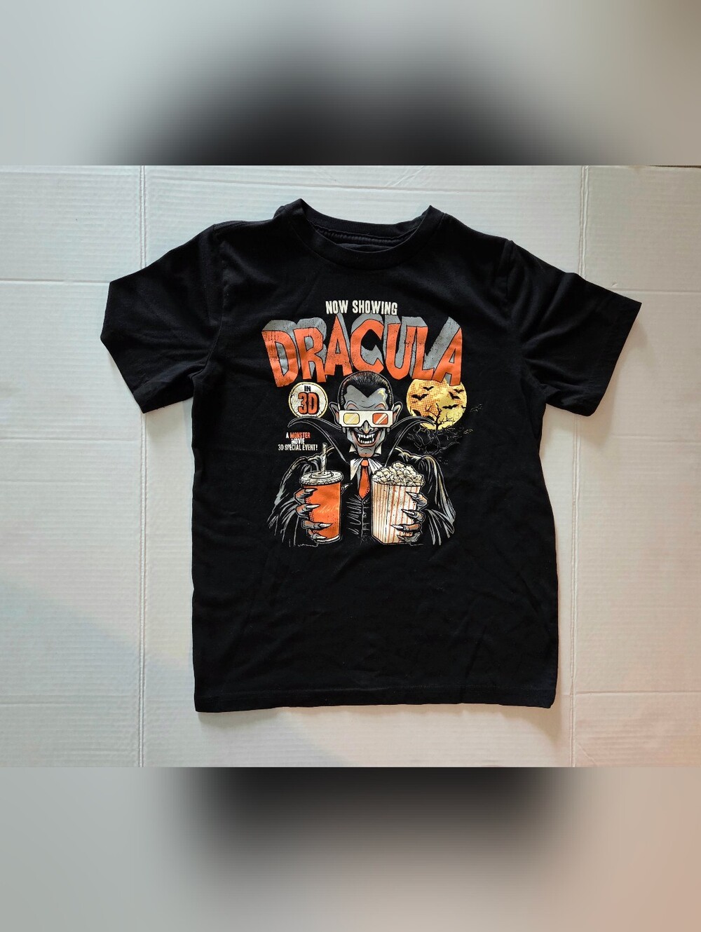 Kids Black Dracula Graphic Tee -